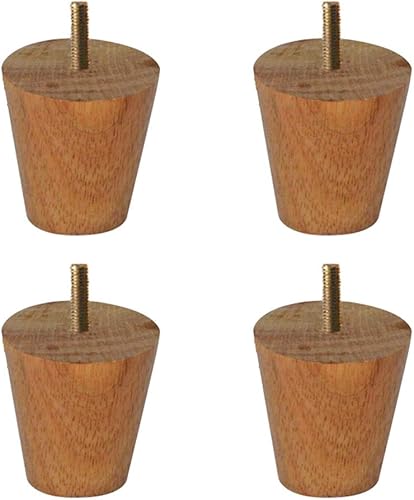 Patas de madera maciza de goma para muebles, patas cónicas para sofá, patas de mesa auxiliar, perno de 516 pulgadas (M8), patas de repuesto para