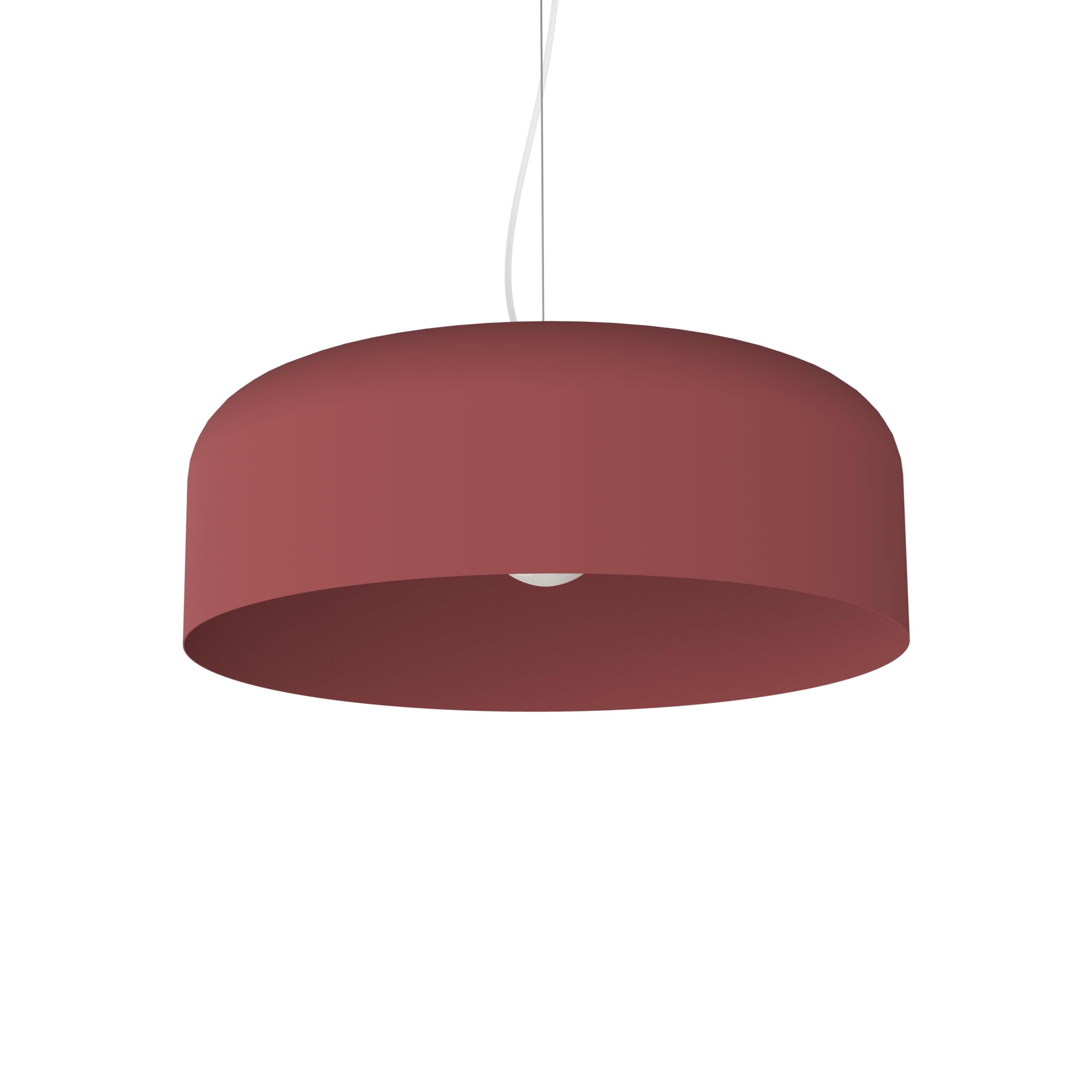 L+ Lampadario a Sospensione Moderno Cilindro in Metallo - Diametro 50cm Attacco E27 - Made in Italy - per Cucina e Soggiorno (Rosso Cowhide, 50cm)