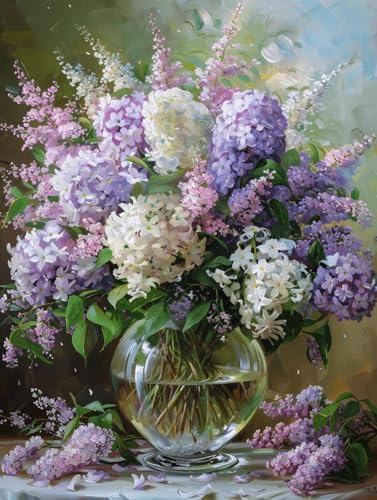 Kit broderie de perles fleurs fantastiques canevas salon décoration 50x60 cm