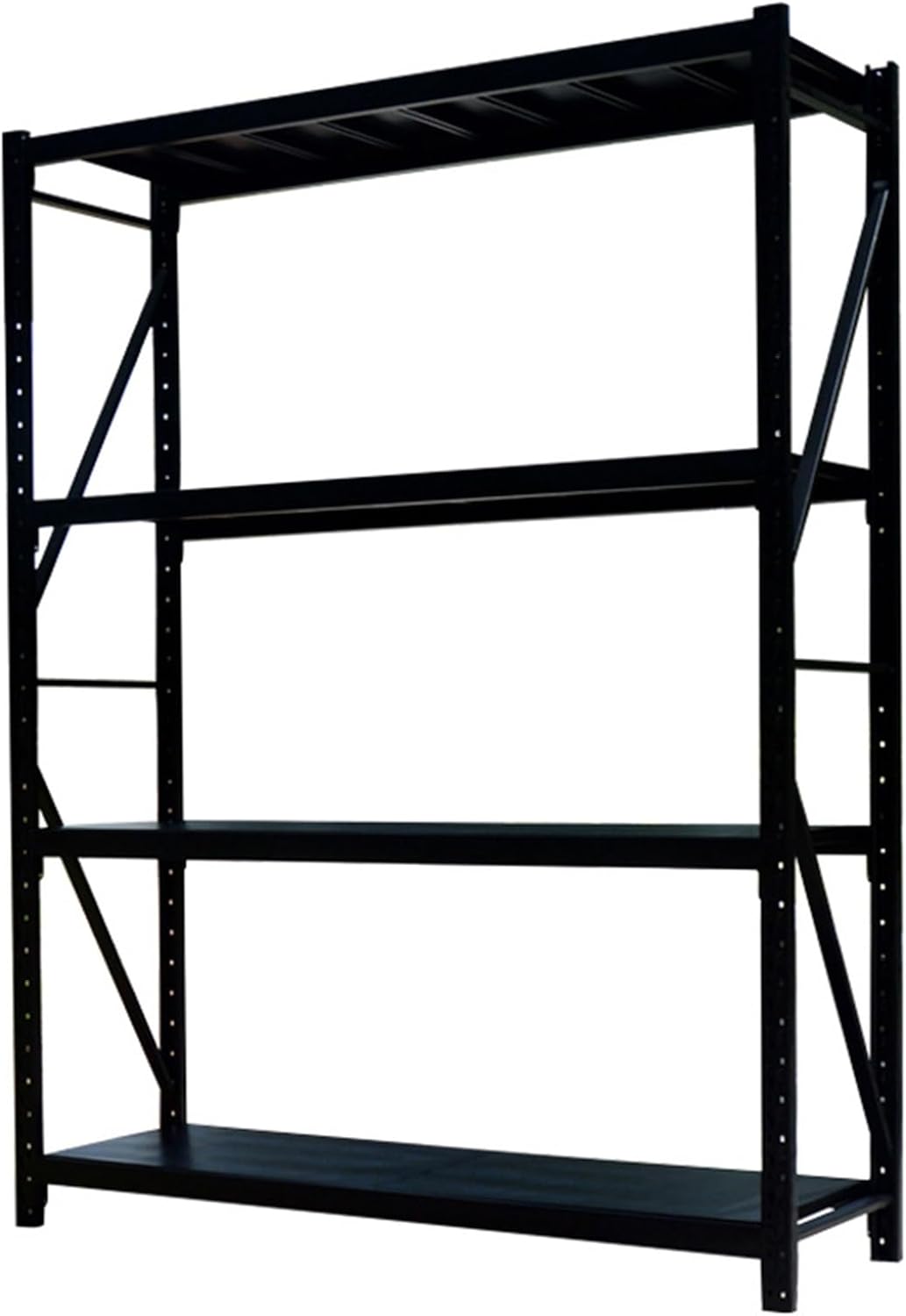 4-Tier Garage Storage Shelving Units Black Heavy Duty Industrial Racking with Metal Shelves Adjustable Layout Multi-Layer Storage Rack(Black-120x40x200cm
