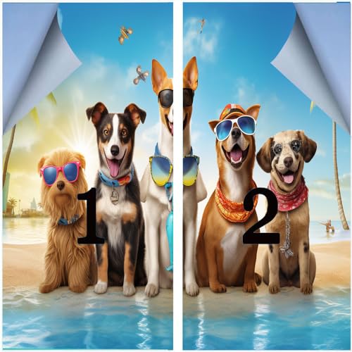Vinilo adhesivo para ventana estampado perros 2 piezas miniatura 4
