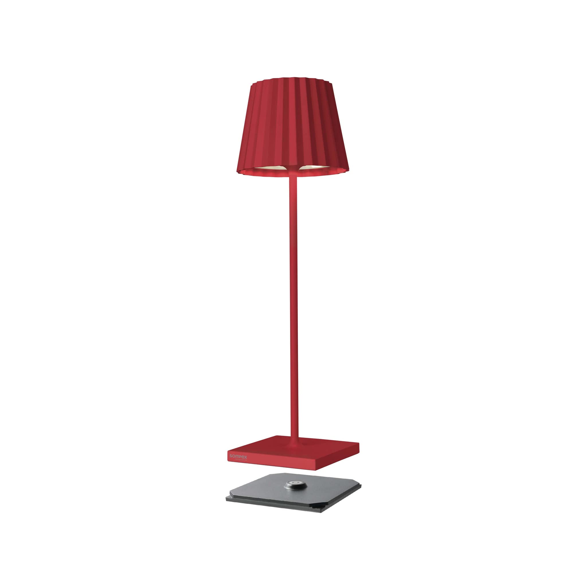 sompex Troll 2.0 LED da giardino lampada da tavolo a LED sompex | Alimentazione a batteria | Alluminio | Dimmerabile | Antispruzzo | Stazione di ricarica inclusa, Farbe/Design:rot