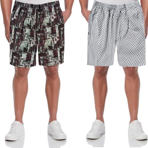 Image of Men's Cotton Shorts Waistband, Zip Fly, 1 Zip Pocket, Back Pockets (Pack of 2)