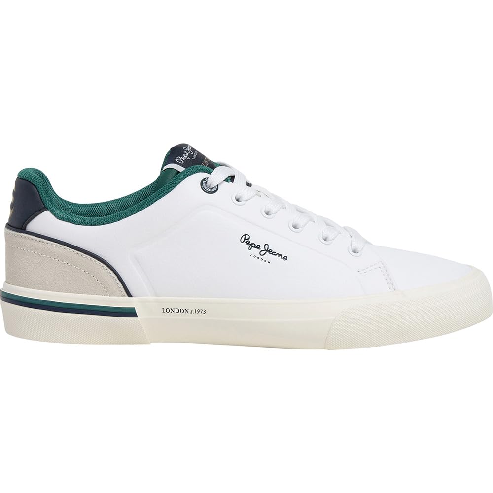 Pepe Jeans Men's Kenton Campus M Sneak, White (Off White), 44