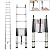Telescoping Ladder Aluminum Extension Ladder with Roof Hooks 14FT Portable Telescopic Ladder Collapsible Ladder 2 Detachable Hooks Attic Rv Ladder Multi-Purpose Ladder for Home Outdoor 330lb Load