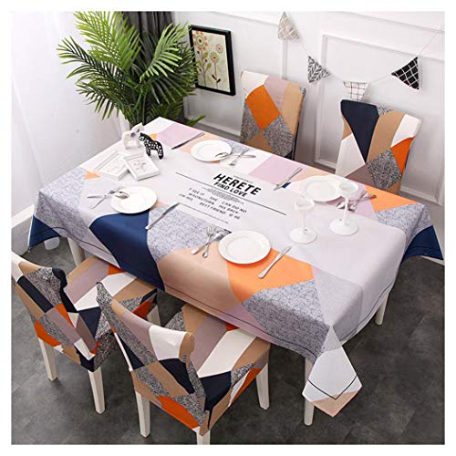 GUOCU Mantel Rectangular Impermeable Antimanchas Algodón Lino Mantel de Mesa Decoración para Cocina Comedor Fiesta Mantel Silla Juego de Tela Herete Cuatro Fundas para sillas