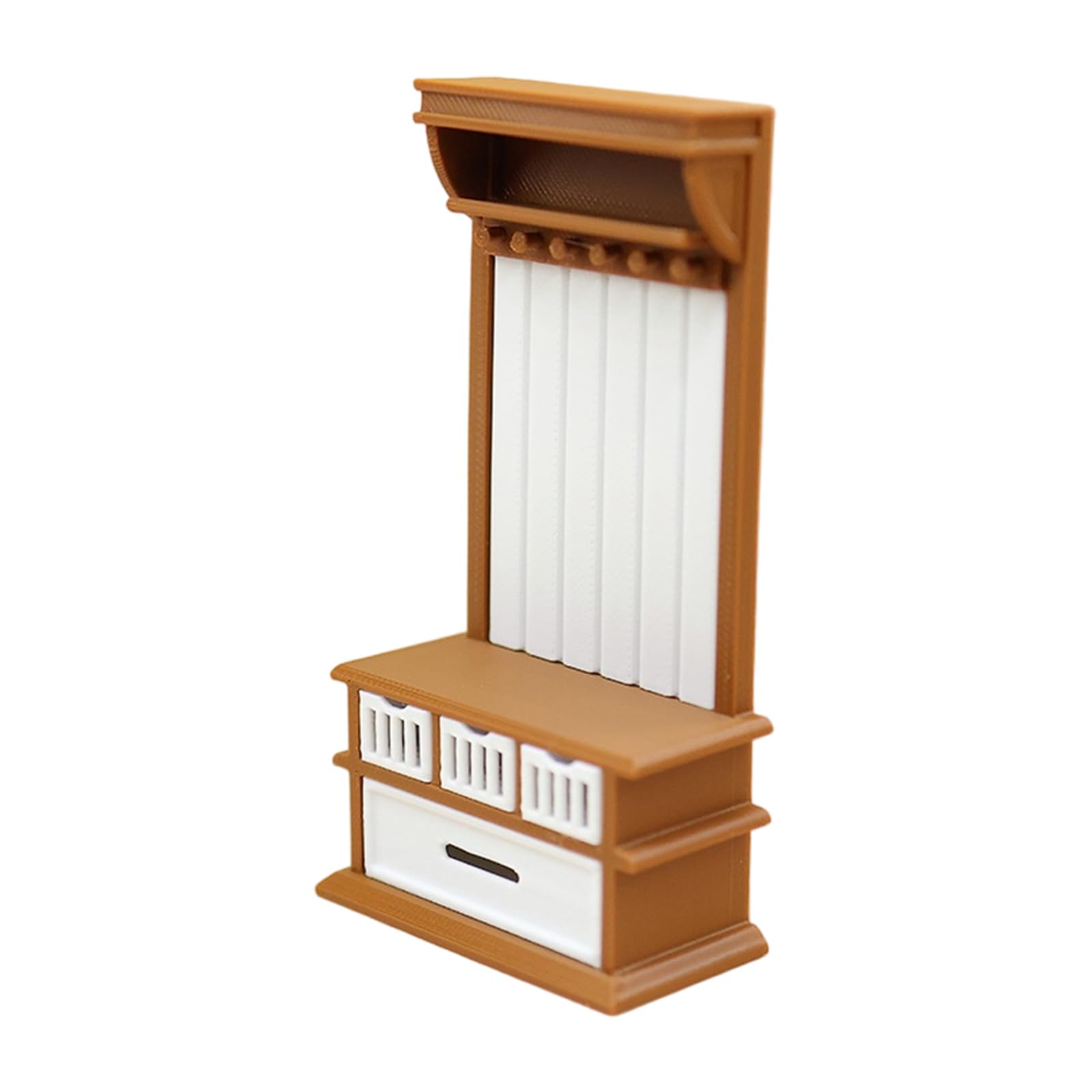 fexxkg 1:12 Scale Doll House Furniture Miniature Hallway Cabinet Simulation Clockroom Shoe Closet With Hangers For Scene Displa