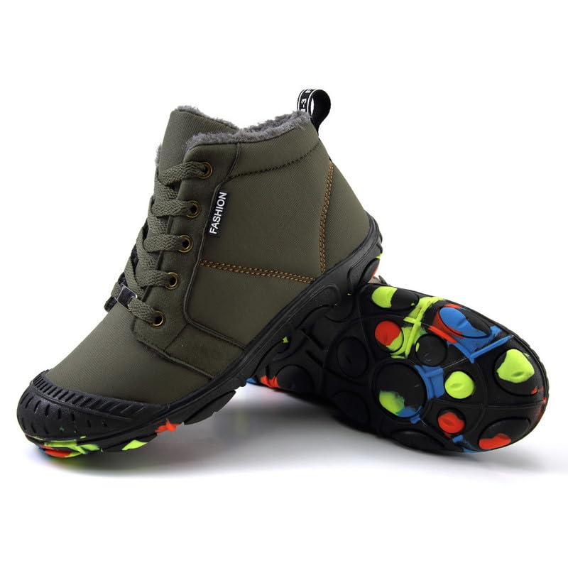 DHOVOR Boys Girls Hiking Boots Non Slip Trekking Waliking Shoes Light-weight Winter Warm Shoes Casual Sneakers for little Kids/Big Kids Winter Boots3