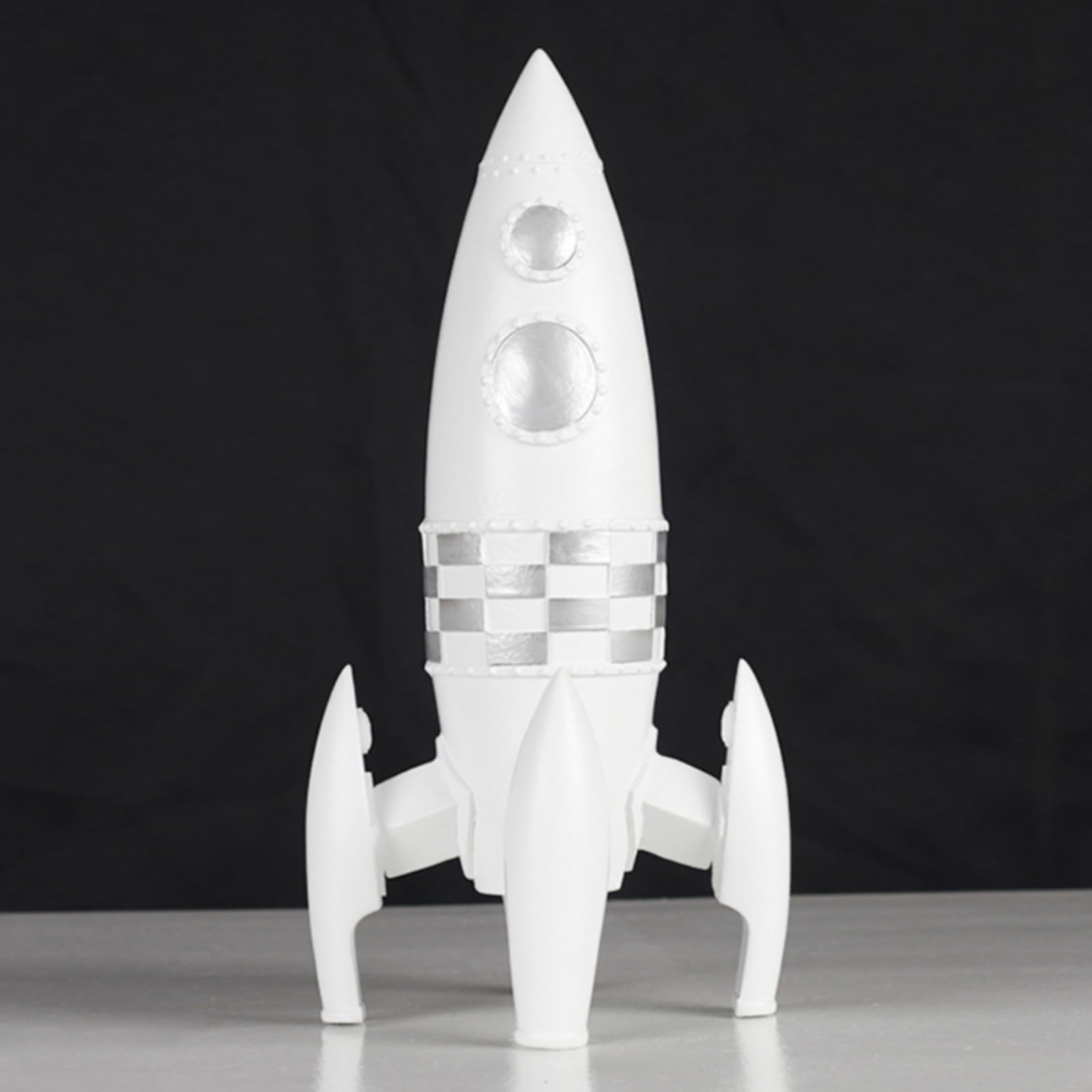 Figura Cohete Níveo Cohete corativo Morno Estatuilla para Niños