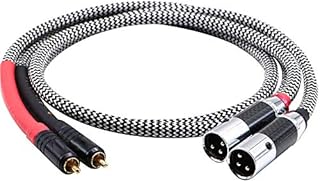 Moonsaudio Balanced Audiophile Audio 2RCA Male to Dual XLR Male Connections Cables, HiFi Interconnect Cable for Home Theater, HDTV, Amplifiers,Hi-Fi System(2M/6.6FT, RCA to XLR Male)