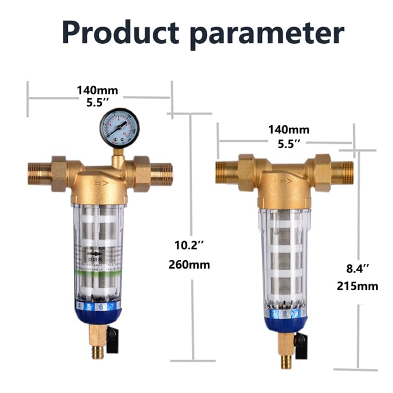 Prefiltro Purificatore Tutta la Casa Spin Down Sedimenti Filtro Acqua Sistema Prefiltro Centrale Controlavaggio Maglia In Acciaio Inox(As Shown D)