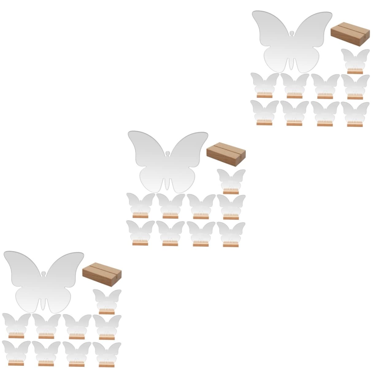 Cabilock 30 Sätze Teiliges Tischschilder mit Holzsockel Dekorative Schmetterling Sitzplatzkarten Transparente Hochzeit Tischkarten für Eventdekoration Wiederverwendbar und Leicht zu
