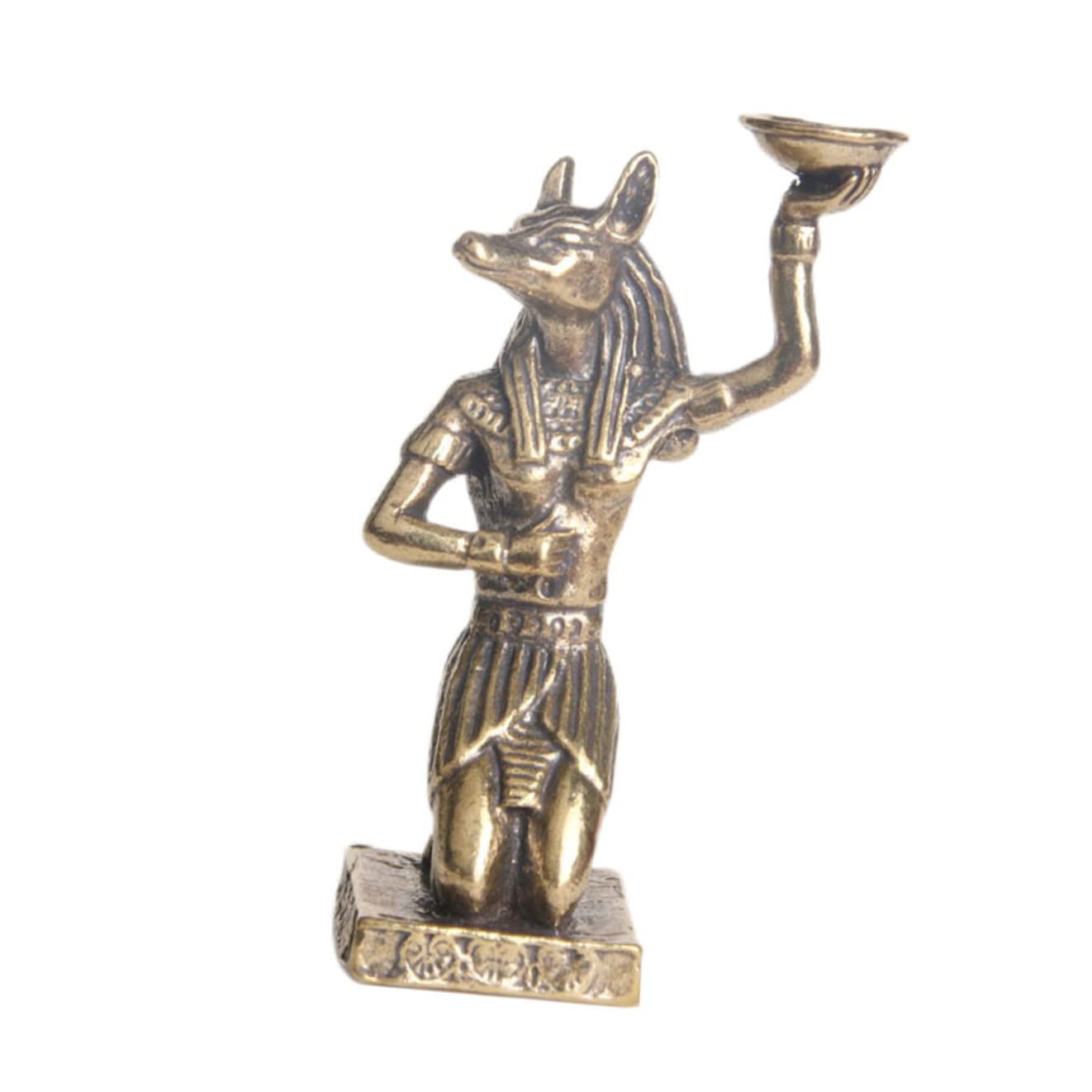 Décoration en forme d'Anubis pour salon, statuette égyptienne rétro en laiton pour étagère