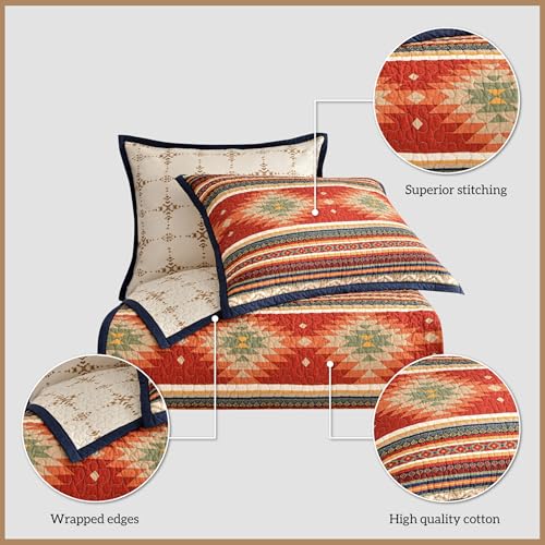 Image of Paseo Road Del Sol 2 Piece Twin Aztec Rustic Western Bedding Quilt Set