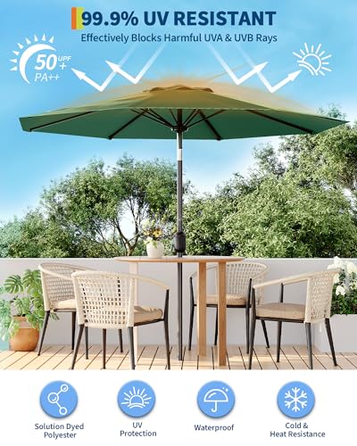 7.5FT Outdoor Patio Umbrella, Outdoor Table Umbrella, Market Umbrella With Push Button Tilt and Crank, 6 Sturdy Ribs UV Protection Waterproof for Garden, Deck, Backyard, Pool,Navy Blue