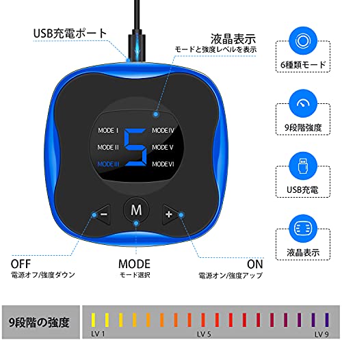 EMSIC EMS 腹筋ベルト 液晶表示 USB充電式 腹筋パッド 6種類