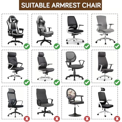 Image of HOKIPO 'SereneSolids' 140 GSM Armrest Covers for Office Chair (Elastic Style), 1 Pair, Camel (AR-5933-CML)