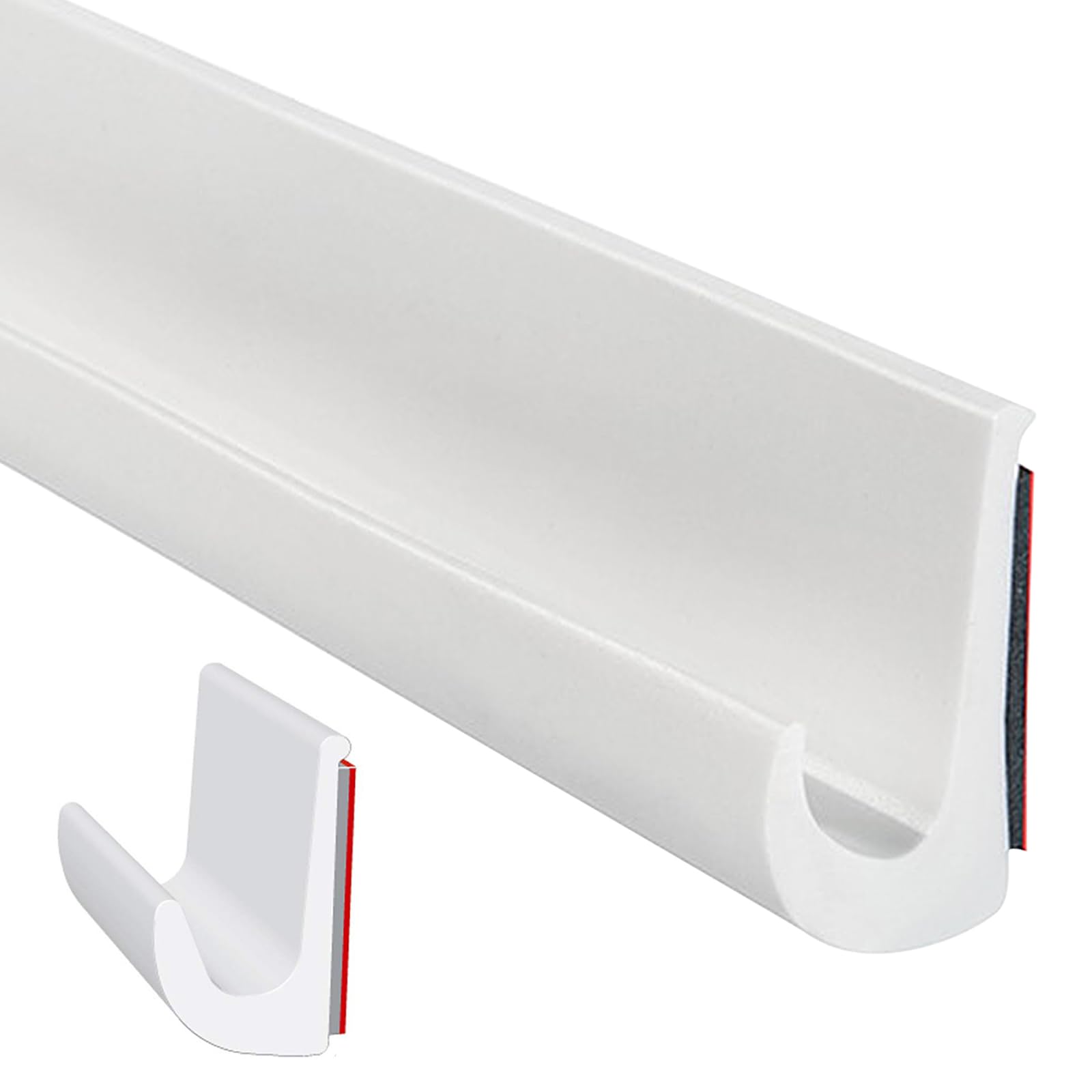 Inscrip RV Rain Gutter, Self-Adhesive J-Shape PVC RV Rain Diverter, Roof Edge Protection Profile, 23mm Height Roof Rain Diversion Strip for Vehicle, Truck, Boat, Car, Van, Door, Motorhome (White-10M)