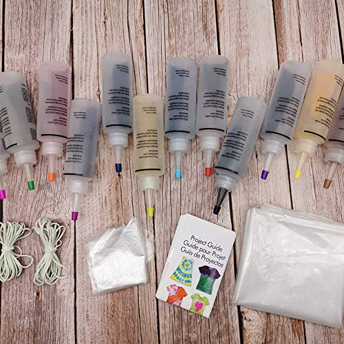 12 Bottles One-Step Tie-Dye Kit,Fabric Textile Paints Colorful Tie Dying Sets, Muti-Color Dyes Permanent Paint for DIY Arts Clothes Fabric - Thumbnail 3