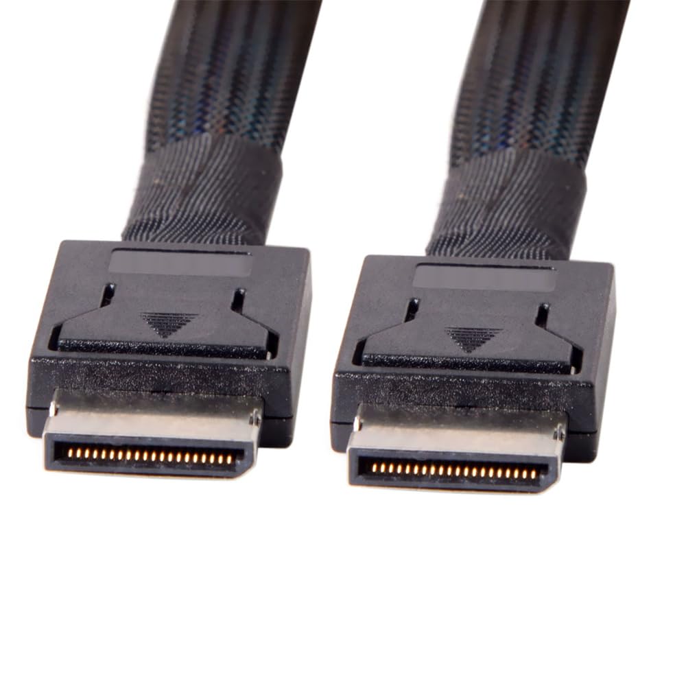 xiwai Conector de tipo recto OcuLink PCI-Express SFF-8611 4i macho a PCIe SFF-8611 macho Cable activo de datos para eGPU SSD externa, 50 cm