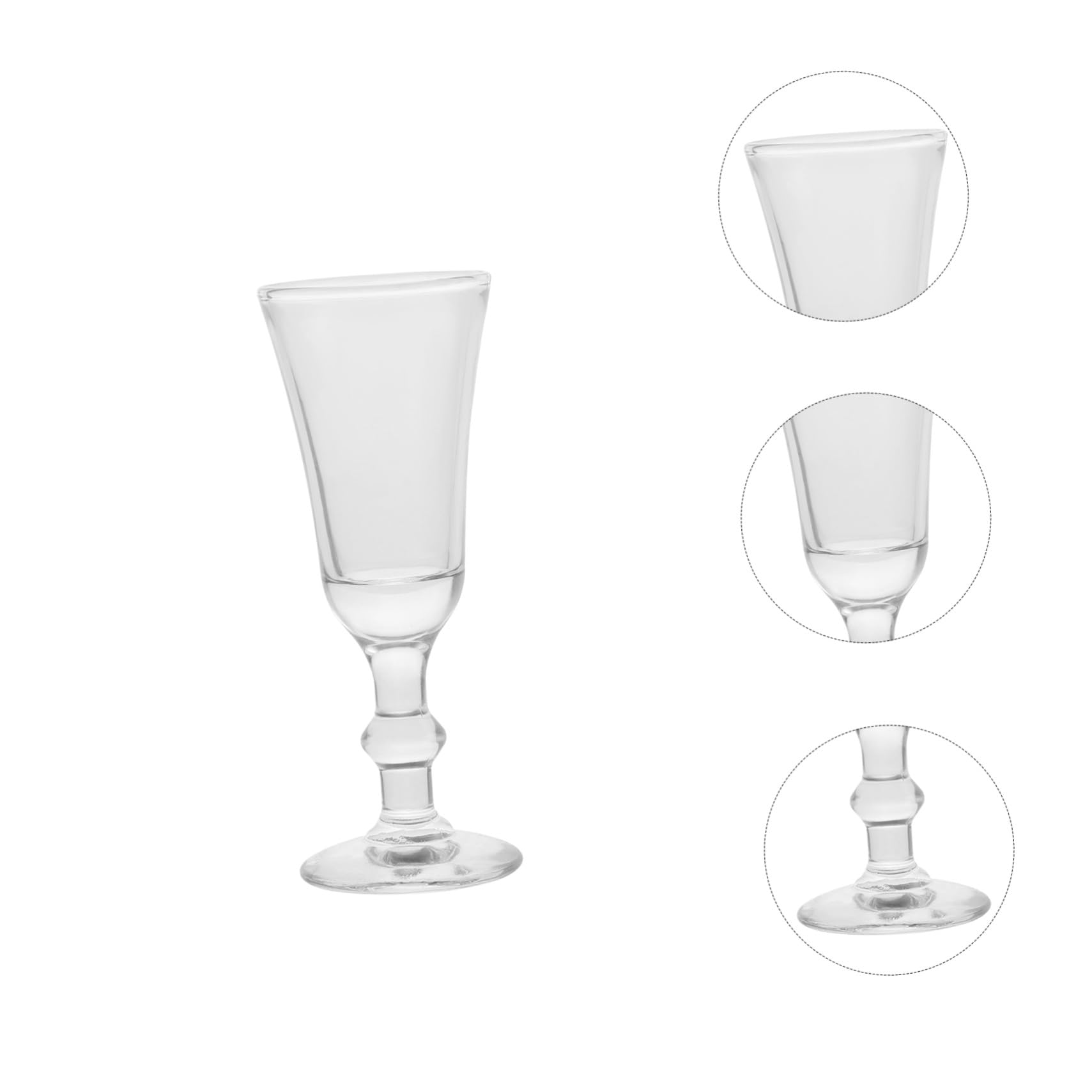 Gatuida 6 Bicchieri da Liquore con Stelo in Vetro, Set da 6 Pezzi