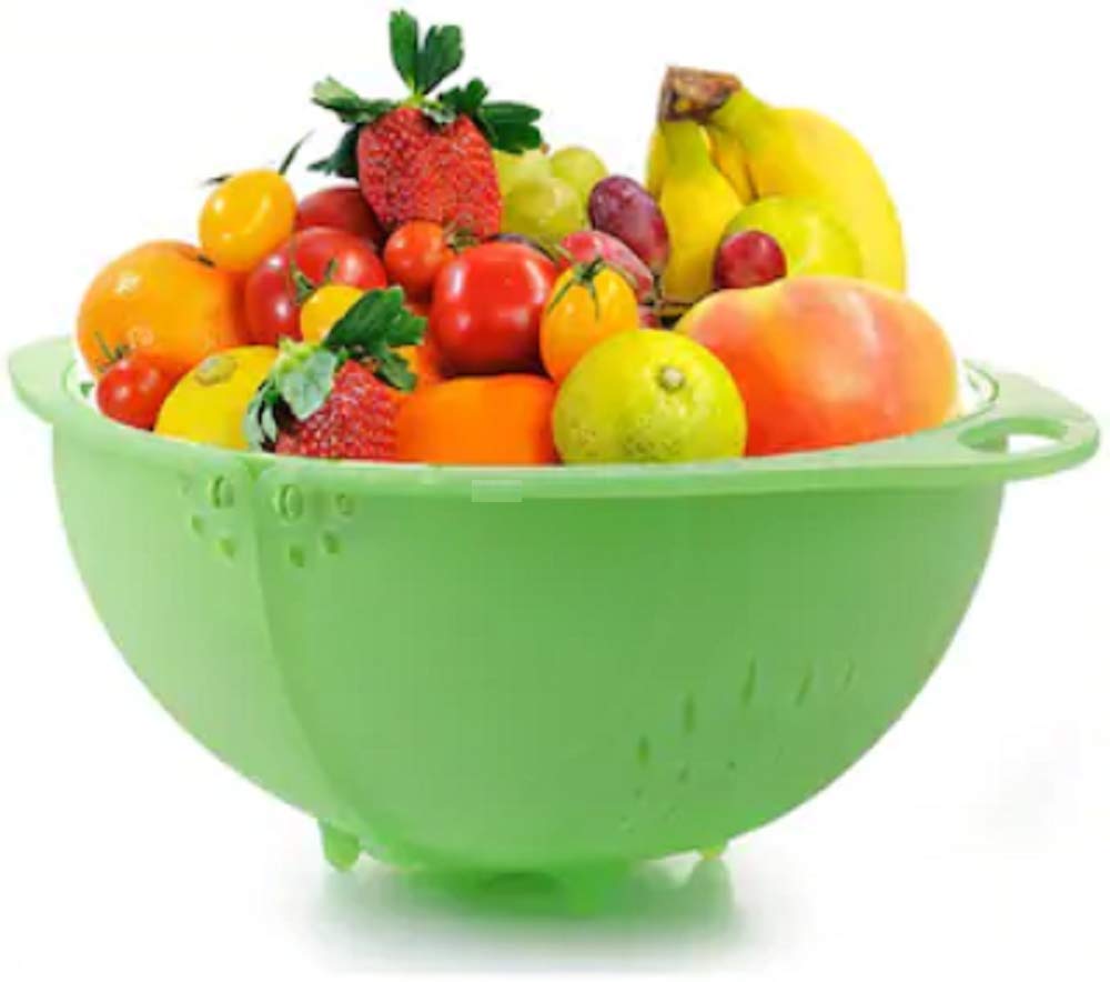 GD International Rice, Fruits, Vegetable, Noodles, Pasta for Washing Bowl Round Shape Container & Strainer
