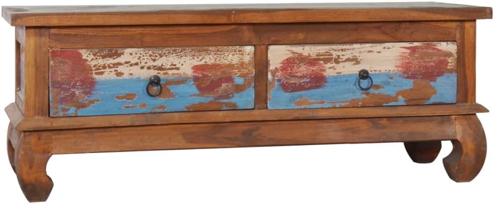 TV Cabinet,Farmhouse TV Cabinet,Media Console,Rustic Stely,Display Cabinet,Corridor Storage Cabinet,Entrance Cabinet,for Living Room,Hallway,Kitchen,Study,Office,43.3"x13.8"x15.7" Reclaimed Teak Wood