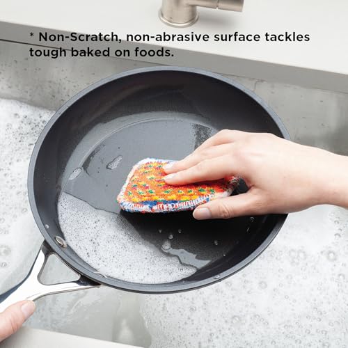 Image of Kilo Non-Scratch Washing Up Mini Scrubby Sponge /Scouring Pad, Double Sided Eco-Friendly Cotton Mini Cleaning Cloth (Single Scrubby)