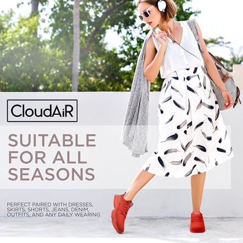 Image of CLOUDAIR Vesta Women's Sneakers: Casual Running, Walking Arch Support Shoes, Lightweight Slip-On Sock Design, Non-Slip Work Shoes for Women, Comfortable Air Cushioned Platform Sneakers