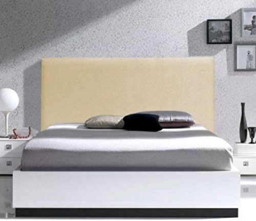 Suenoszzz, testiera liscia, struttura in legno, tappezzata e imbottita, in ecopelle, colorata, per camera da letto