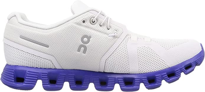 Image of On Men's Cloud 5 Sneakers, Frost /Indigo, 8.5