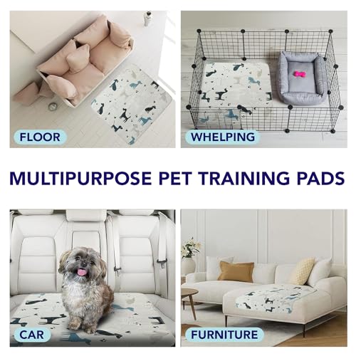 Image of PUPIBOO Washable Pee Pads for Dogs and Cats - Super Absorbent Reusable Puppy Training Pads - 100% Waterproof, Leak-Proof & Non-Slip Whelping Pads for Pet Housebreaking