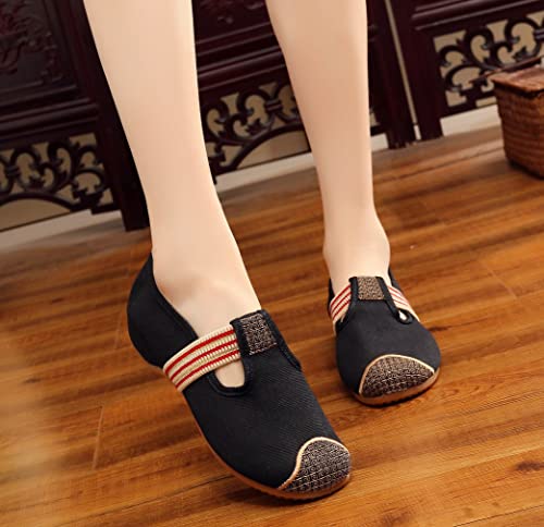 YunPeng Women's Flats Shoes Casual Comfortable Chinese Traditional Round Toe Mary Jane Ballet Loafer Shoes3
