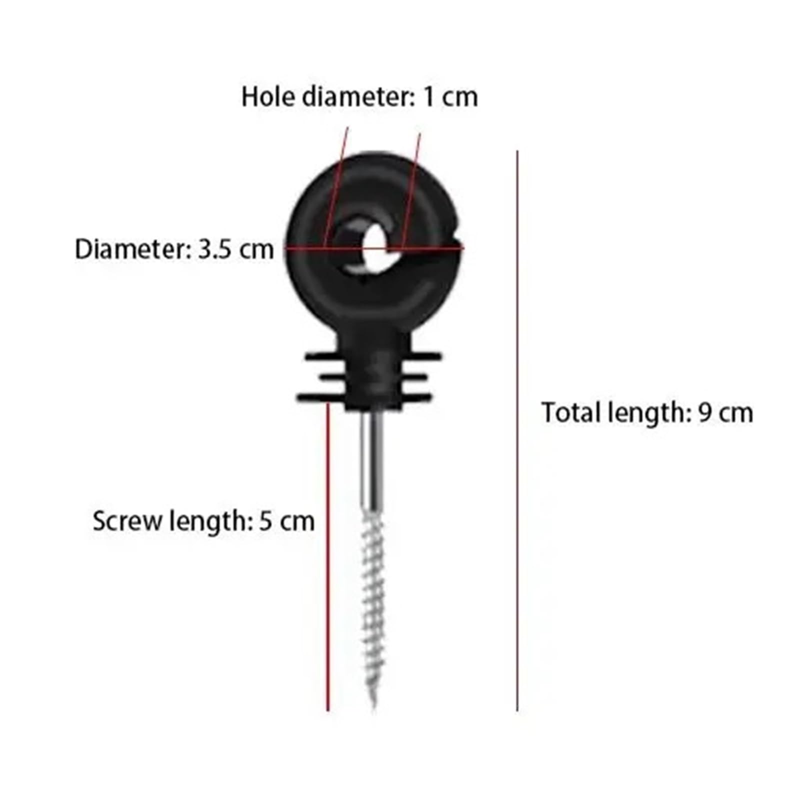 Anillo Aislador Aisladores Los aisladores de la cerca eléctrica atornillan en animales pequeños del guardián aislador anillo estable alambre poste(30pcs)