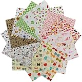 Cute Spring Summer Fabric Layer Cake,Pre-Cut 10 Inch Squares of 100% Cotton,Pink Cartoon Floral & Fruit Print for Baby Girls,Valentine's Day Gift & Quilting