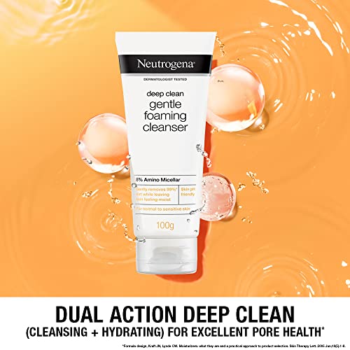 Neutrogena Deep Clean Foaming Cleanser- Advanced Face Wash | Men & Women | Normal to Oily Skin | Gentle Formula | 8% Amino Micellar | Skin pH Friendly | Removes 99% Dirt | Daily... - Image 4