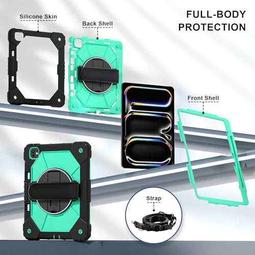 Protégez votre iPad Pro 13 des chutes avec la coque rotative verte