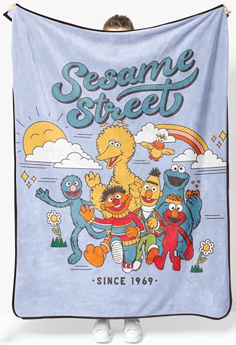 Jay Franco Kids Plush Throw Blanket Soft & Cozy Fleece Throw for Bedroom & Couch Dcor Official Licensed Product Purple - Sesame Street 46x60 - Throw Blanket