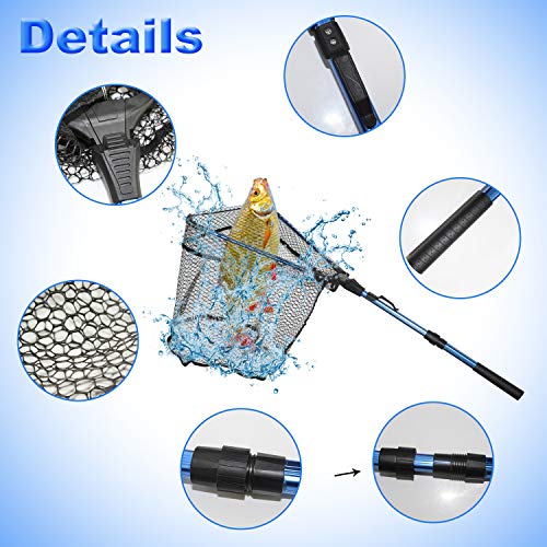 image for Thekuai Fishing Net Fish Landing Net, Foldable Collapsible Telescopic 