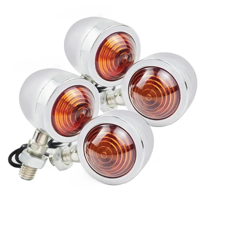 Clignotants moto universels à LED orange avec boîtier noir résistant pour moto de route