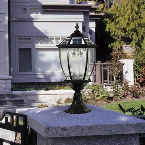 Applique murale extérieure solaire rétro noire pour éclairage de jardin