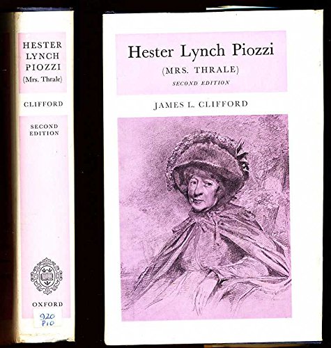 Hester Lynch Piozzi (Mrs. Thrale), ([Oxford rep... B0006BYCH0 Book Cover