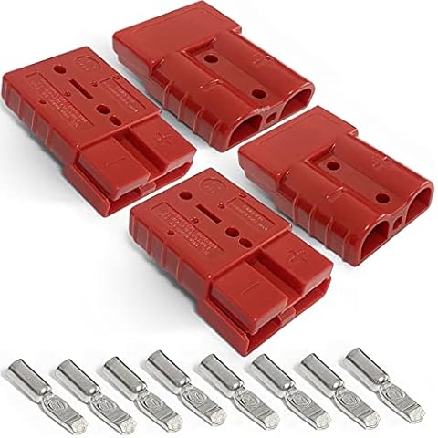 Lyn666 2-4 Gauge Battery Quick Connector 175A 12-36V Battery Quick Disconnect Battery Quick Wire Harness Plug Kit for Car Bike ATV Winches Lifts Motors More (4pcs, No Dust Cover,Red) Cover