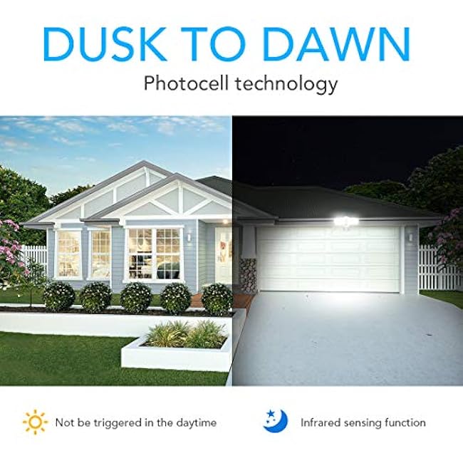 JJC 3700LM 32W LED Security Lights Motion Sensor Flood Light, LED Motion Sensor Outdoor Lights Fixture, Waterproof IP65,5700K Super Bright Motion Detector Lights for Garage, Porch (Not Solar Powered)