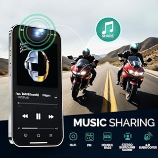 SWAREY Interfono Bluetooth Moto V8 5.2 con FM e Condivisione di Musica Auricolare Casco IP67 Cancellazione del Rumore DSP&CVC HiFi Stereo Coppia 1000M Sistema di Comunicazione (2 Unità, 2X Rider)