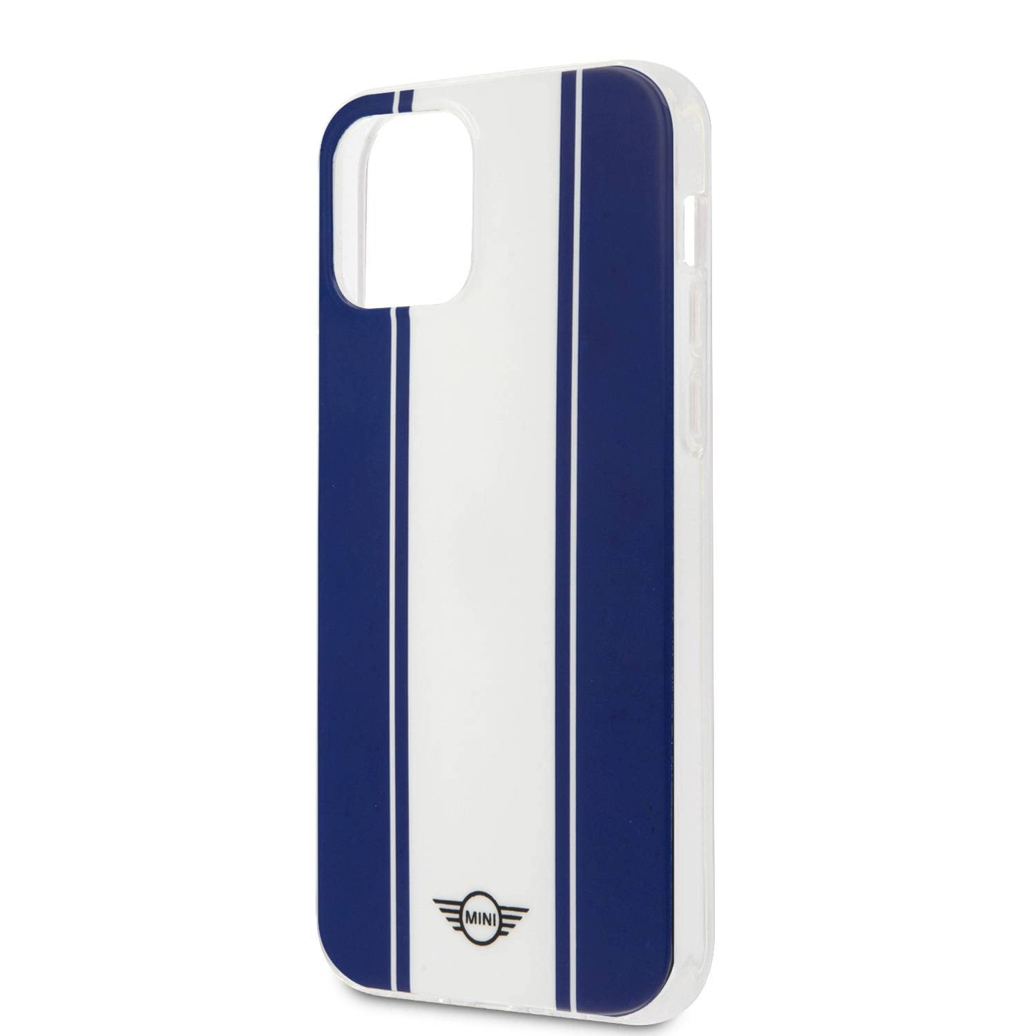 Coque iPhone 12 Mini Mini Cooper style rétro bicolore bleu et blanc - 5