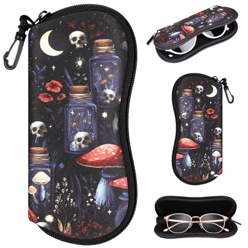 Image of Sunglasses Case with Belt Clip, Ultra Light Neoprene Zipper Soft Padded Glasses Case for Women Men