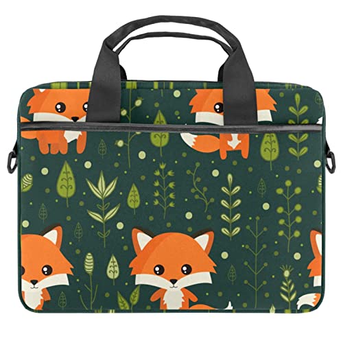 Sacoche pc portable 13-14.5 pouces housse ordinateur bandoulière renard vert