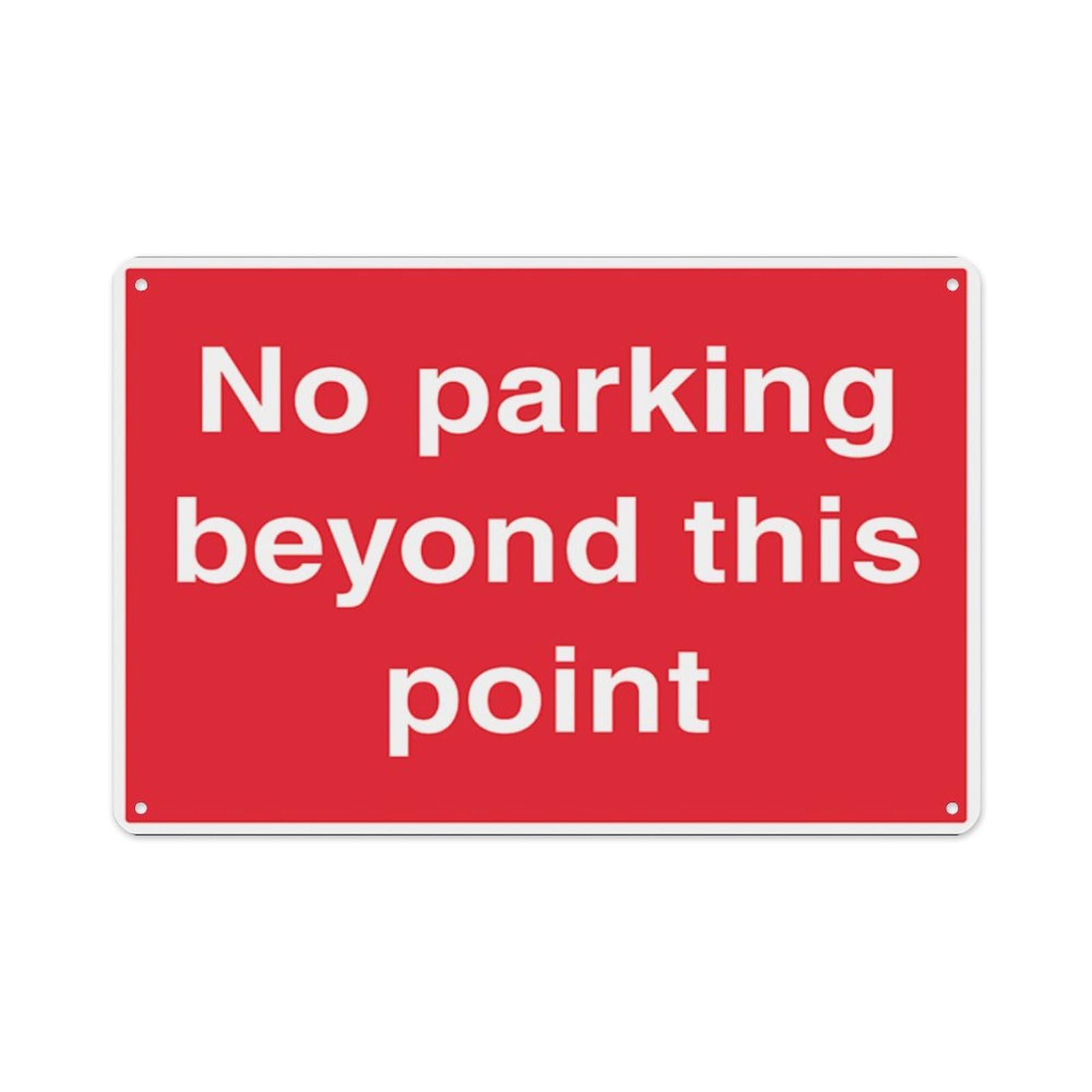 peiyeety No Parking Beyond This Point Aluminum Tin Warning Signs For Home Outdoor Garden 12X16 Inches