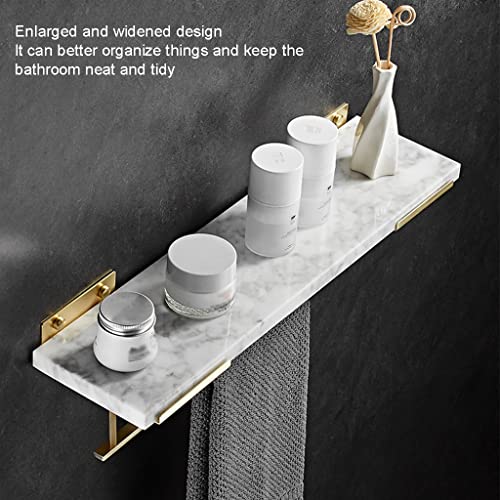 Support de rangement mural porte-serviettes marbre vert bain 40cm - 3